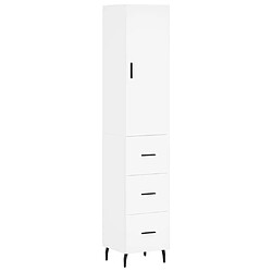 Maison Chic Buffet,Meuble de Rangement,commode pour salon,Cuisine Blanc 34,5x34x180 cm Bois d'ingénierie -MN91334