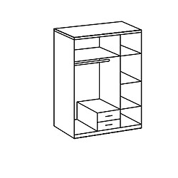 Avis Pegane Armoire, meuble de rangement coloris Graphite, rechampis noir -  Longueur 135 x Hauteur 199 x Profondeur 58 cm 