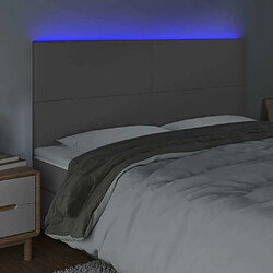 Avis Maison Chic Tête de lit scandinave à LED,meuble de chambre Gris 200x5x118/128 cm Similicuir -MN83747