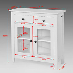 Acheter SoBuy FSB05-W Buffet Commode Armoire de Rangement -2 tiroirs 2 portes- Coloris