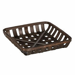 Avis BigBuy Home Set de basket Marron Bois 52 x 52 x 11,5 cm (3 Unités)