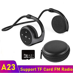 GUPBOO Casque sans fil compatible Bluetooth casque de sport HIFI casque étanche avec prise en charge micro carte TF Radio FM Mp3 