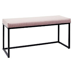 The Home Deco Factory Banc en métal assise en velours Giulia rose poudré.