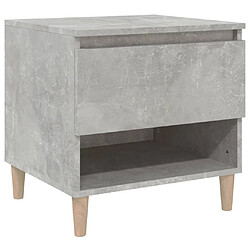 Maison Chic Table de chevet,Table de Nuit,Meuble de Rangement Gris béton 50x46x50 cm Bois d'ingénierie