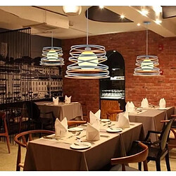 Stoex Blanc Lustre Suspension Industrielle Cage Fer forme Ressort 30CM Luminaire E27 pour Décor Restaurant Salle Chambre 1 PCS