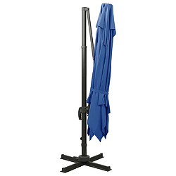 Acheter vidaXL Parasol de jardin en porte-à-faux avec double toit bleu azur