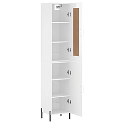 Acheter Maison Chic Buffet,Meuble de Rangement,commode pour salon,Cuisine Blanc brillant 34,5x34x180 cm Bois d'ingénierie -MN14777