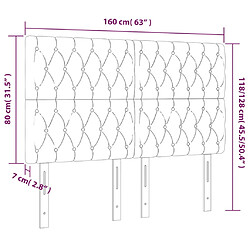 vidaXL Têtes de lit 4 pcs Bleu 80x7x78/88 cm Tissu pas cher