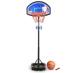 Bumber Panier de basket réglable en hauteur de 1m à 2m10 (10 positions) - Milwaukee - avec Ballon et Pompe 