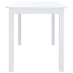 Avis vidaXL Table à manger Blanc 114x71x75 cm Bois d'hévéa massif