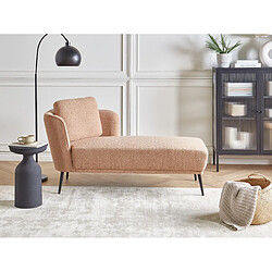 Beliani Chaise longue à gauche en tissu bouclé marron clair ARTHEZE