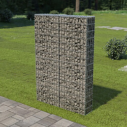 vidaXL Mur à gabion avec couvercles Acier galvanisé 100x20x150 cm