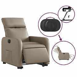 Maison Chic Fauteuil Relax pour salon, Fauteuil inclinable électrique cappuccino similicuir -GKD83528 pas cher