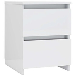 Avis vidaXL Tables de chevet 2 pcs Blanc brillant Bois d’ingénierie