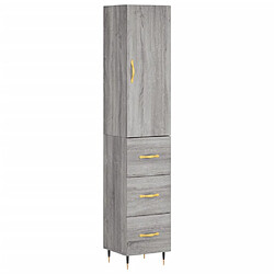 vidaXL Buffet haut Sonoma gris 34,5x34x180 cm Bois d'ingénierie