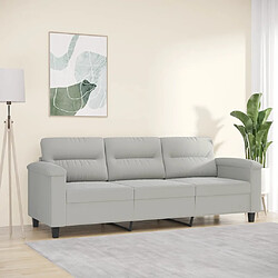 vidaXL Canapé à 3 places Gris clair 180 cm Tissu microfibre