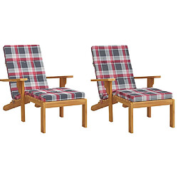 Avis Maison Chic Lot de 2 Coussins Confort,Coussins de chaise longue motif à carreaux rouges -GKD75767