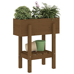 Avis Maison Chic Jardinière,Bac à fleurs - pot de fleur marron miel 62x30x69 cm bois massif de pin -GKD75592