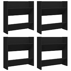 Maison Chic Lot de 4 Armoire à Chaussures murales,Meuble de Rangement à Chaussures Noir 60x18x60 cm Aggloméré -MN54005