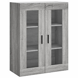 Acheter vidaXL Buffet haut Sonoma gris 69,5x34x180 cm Bois d'ingénierie