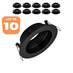 BRAYTRON Lot de 10 supports de spots Beta R3 rond noir MR16 GU10/GU5.3