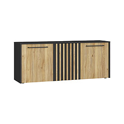 Bestmobilier Varna - buffet bas - bois et noir - 165 cm