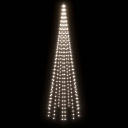 Avis vidaXL Sapin de Noël sur mât de drapeau 310 LED Blanc froid 300 cm