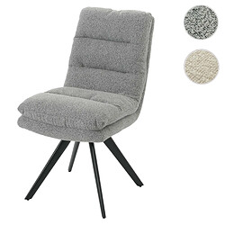 Mendler Chaise de salle à manger HWC-G66, chaise de cuisine pivotante Auto-Position Tissu/Textile Bouclé certifié MVG ~ gris clair 