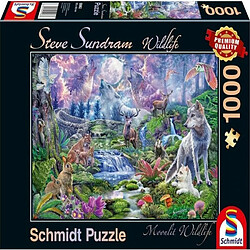 Acheter Schmidt Spiele- Puzzle 1000 pièces de Vie Sauvage au Clair de Lune, 59963, coloré