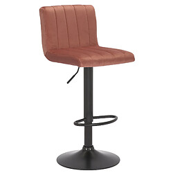 Decoshop26 Lot de 2 tabourets de bar pivotant hauteur réglable assise surpiqué en velours rose et métal noir 10_0004229