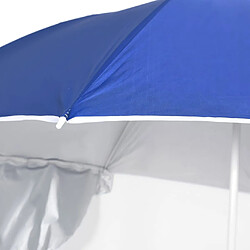 Acheter vidaXL Parasol de plage avec parois latérales bleu 215 cm