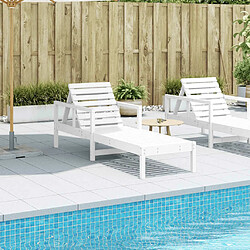 Avis Maison Chic Chaise longue - Transat - Bain de Soleil blanc 199,5x62x55 cm bois massif de pin