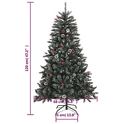 vidaXL Sapin de Noël artificiel avec support Vert 120 cm PVC pas cher