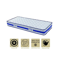 Provence Literie Matelas Très Epais 28,5 cm + Alèse 160x200 Ferme - 7 Zones de Confort - Ame Poli Lattex Haute Résilience - Hypoallergénique 