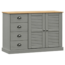 vidaXL Buffet avec tiroirs VIGO 113x40x75 cm gris bois massif de pin