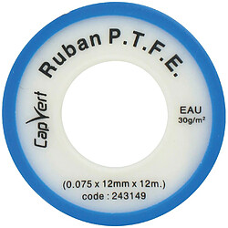 Capvert Ruban PTFE Cap Vert L.12m l.12mm Ep.75microns