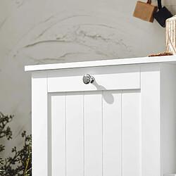 SoBuy BZR105-W Armoire à Linge avec Sac à Linge, Coffre à Linge, Corbeille à Linge, Panier à Linge Amovible, Meuble Bas de Salle de Bain pas cher