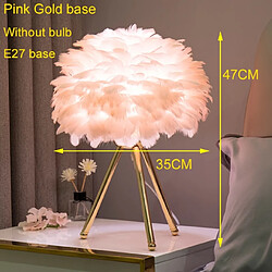 Universal Lampe moderne à plumes d'oie Lampe de chevet de chambre Salon Mariage Décoration de Noël Romantique Lampe à plumes E27 EU |(Rose)