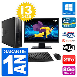 PC HP 8300 SFF Ecran 19" Intel i3-2120 RAM 8Go Disque Dur 2To Windows 10 Wifi · Occasion 