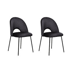 Beliani Chaise de salle à manger Set de 2 Velours Noir COVELO 