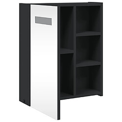 Maison Chic Armoire de salle de bain,Meuble de rangement,Meuble haut à miroir avec LED noir 45x13x52 cm -GKD927623 pas cher