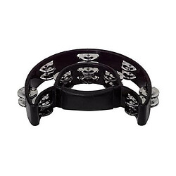 BSX Tambourin demi-lune avec 20 paires de cymbales chromées Noir