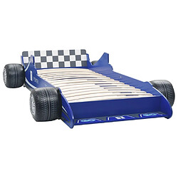 vidaXL Lit voiture de course pour enfants 90 x 200 cm Bleu