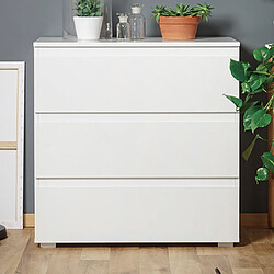 Mes Commode 3 tiroirs 80x45x80 cm blanc - MITZ 