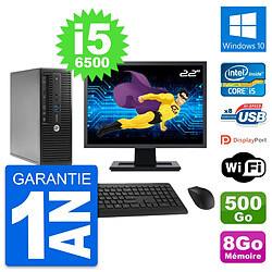 PC HP 400 G3 SFF Ecran 22" Intel i5-6500 RAM 8Go Disque 500Go Windows 10 Wifi - Occasion