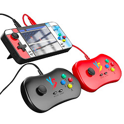 None Console de jeu portable 2 en 1 D41 avec 2 manettes de jeu 500 jeux