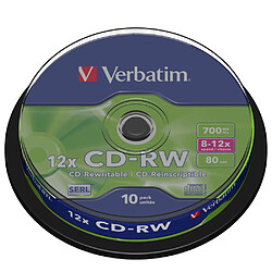 CD-RW Verbatim 10 Unités 700 MB 12x