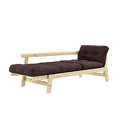 Avis Inside 75 Banquette convertible futon STEP pin massif coloris marron couchage 70*200 cm.