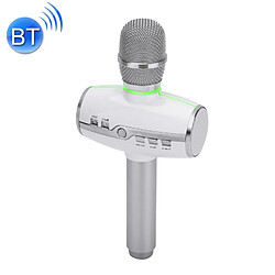 Wewoo Micro sans fil argent pour ordinateur portable, PC, haut-parleur, casque, iPad, iPhone, Galaxy, Huawei, Xiaomi, LG, HTC et autres smartphone haute qualité sonore KTV Karaoke enregistrement coloré RVB néon lumières Bluetooth sans Microphone à condensateur, 