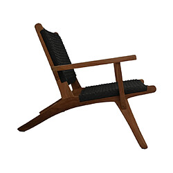 Avis Mes Fauteuil de jardin 80x80x67 cm en teck marron et noir